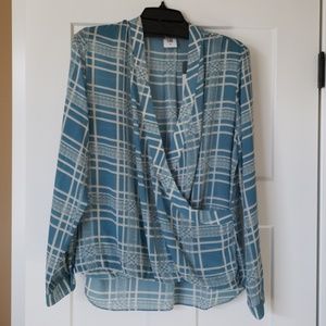 Cabi Windowpane Wrap Blouse